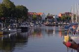 port i miasteczko Tonning nad kanałem Eider, Der Eiderkanall, Schleswig-Holsteinischer Canal, Niemcy