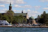 Port Vadstena i Zamek Vadstena nad jeziorem Vattern, Szwecja