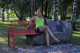 ławka w parku miejskim w Ventspils, Windawa, Łotwa Ventspils, Latvia