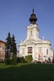 Wadowice, Plac Jana Pawła II i kościół Bazylika Mniejsza Ofiarowania NMP, z XVIII w.