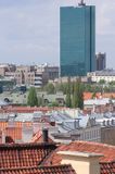 Warszawa wieżowiec Intraco, panorama Warszawy z wieży koscioła św. Anny