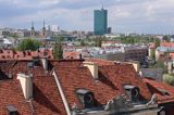 Warszawa wieżowiec Intraco panorama Warszawy z wieży koscioła św. Anny, budynki przy Krakowskim Przedmieściu