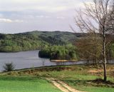 Widok z Jastrzębiej Góry na Wieżycę i jezioro Ostrzyckie, Kaszubski Park Krajobrazowy