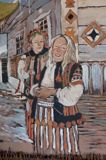 malowidło ścienne autorstwa Andrzeja Borowskiego w Gospodzie Wilcza Jama, Muczne, Bieszczady