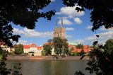 Wrocław, Ostrów Tumski, rzeka Odra, katedra