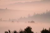 mgły o świcie na górze koło wsi Wydrna, Pogórze Dynowskie