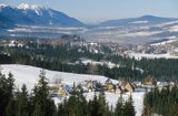 Zakopane, panorama, zima, Podhale i Tatry