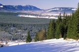 Zakopane, panorama, zima, Podhale i Tatry, widok z Polany Zgorzelisko