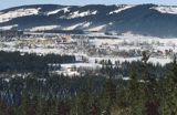 Zakopane, panorama, zima, Podhale i Tatry, widok na Gubałówkę