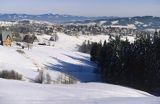 Zakopane, panorama, zima, Podhale i Tatry, widok na Gubałówkę