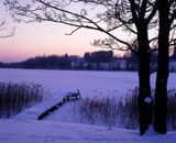 jezioro zimą, Mazury Garbate