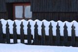 płotek, cerkiew, kościółek w żłobku, zima, Bieszczady